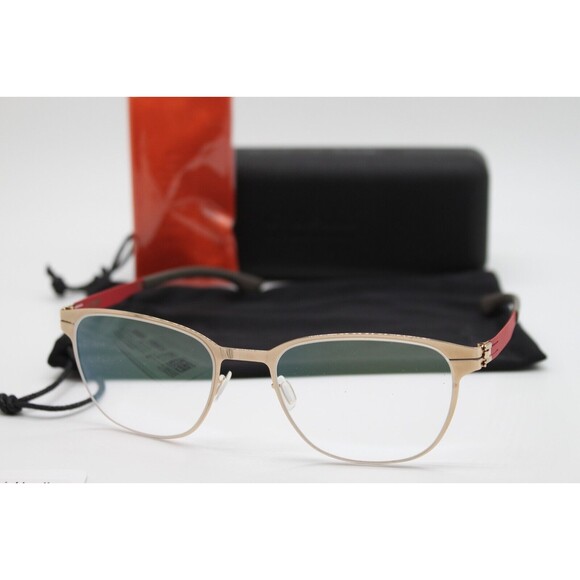 NEW IC! BERLIN LUKA ROSE GOLD CHILLI WARM GREY AUTHENTIC EYEGLASSES W/CASE 53-19